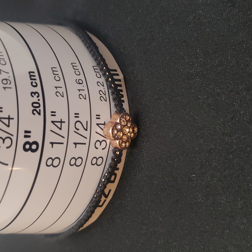 Rose Gold Clover Pave Adjustable Bracelet - Picture 4 of 6